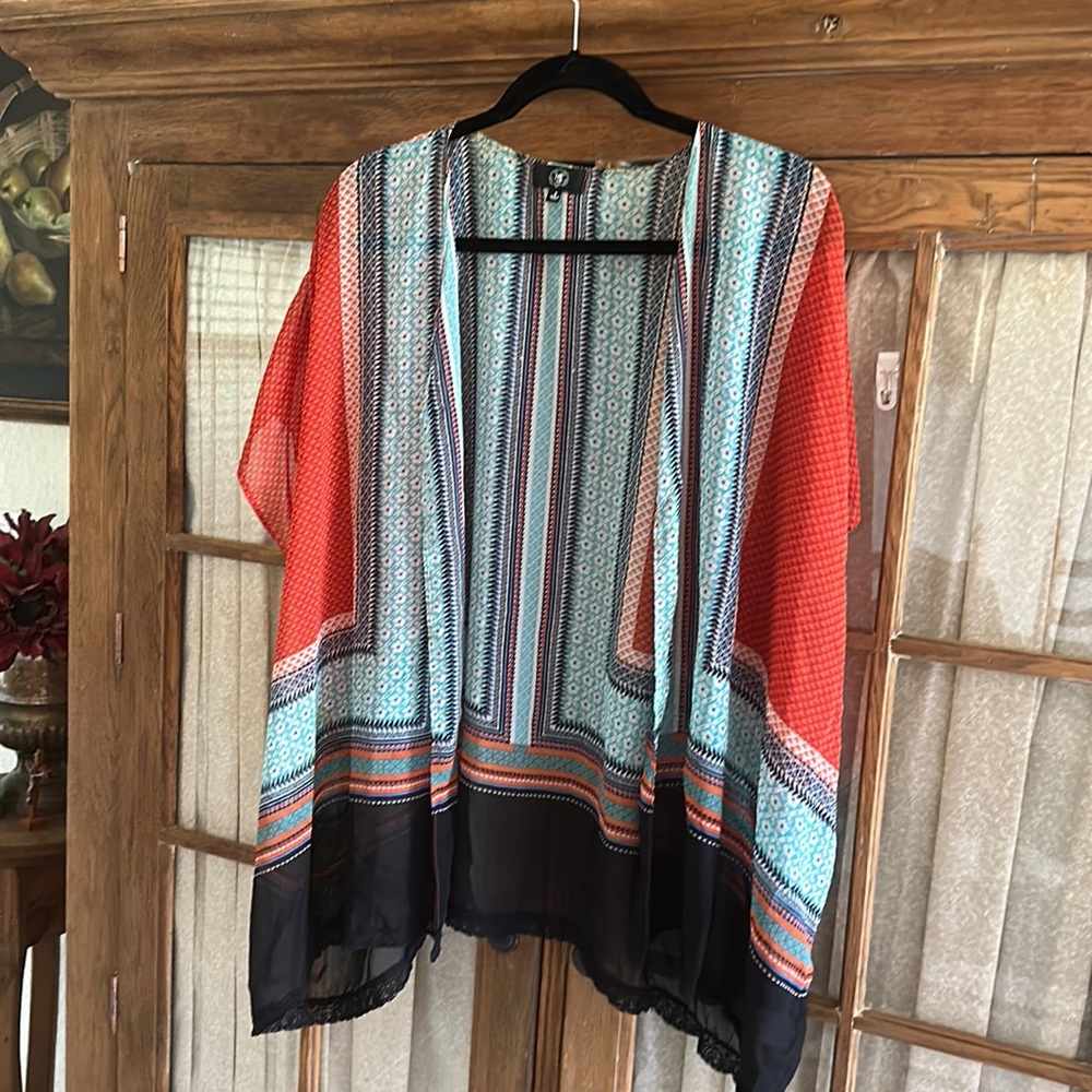 Statement sheer cardigan